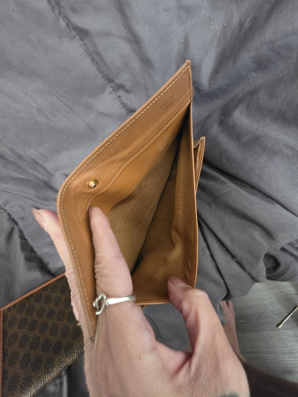 Authentic Celine Brown Monogram Continental Wallet with Tan Trim - Picture 10 of 13